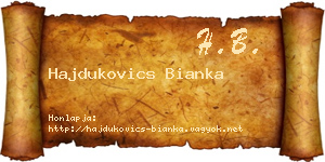 Hajdukovics Bianka névjegykártya